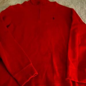 Polo Ralph Lauren Red 1/4 zip sweater.  Men’s Medium